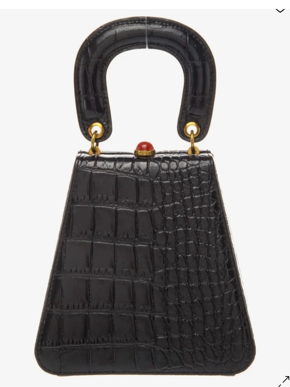 STAUD Embossed Leather Top Handle Bag